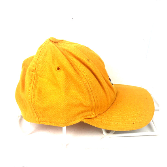 RARE Vintage Cleveland Indians Yellow Snapback Hat Chief Wahoo New Era Med/Lg - Picture 5 of 10